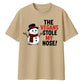 Funny Snowman The Vegans Stole Nose Christmas Oversized T-Shirt
