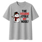 Funny Snowman The Vegans Stole Nose Christmas Oversized T-Shirt