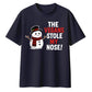 Funny Snowman The Vegans Stole Nose Christmas Oversized T-Shirt