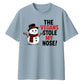 Funny Snowman The Vegans Stole Nose Christmas Oversized T-Shirt