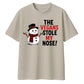 Funny Snowman The Vegans Stole Nose Christmas Oversized T-Shirt