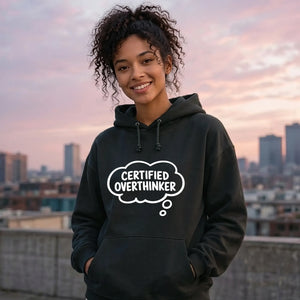 Funny Thought Bubble Certified Overthinker Unisex Hoodie