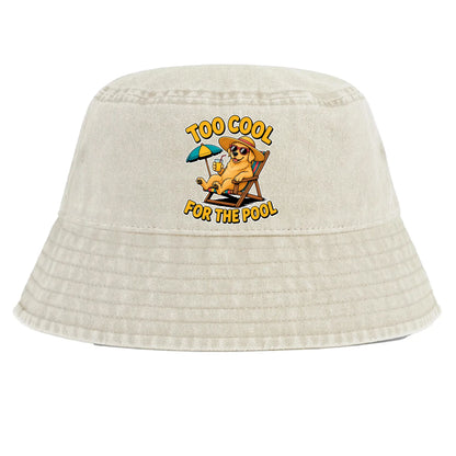 Funny Too Cool For The Pool Dog Summer Kids hat