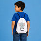 Giraffe Kids String Bag with Custom Name Personalised String Bag