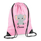 Giraffe Kids String Bag with Custom Name Personalised String Bag