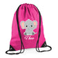 Giraffe Kids String Bag with Custom Name Personalised String Bag