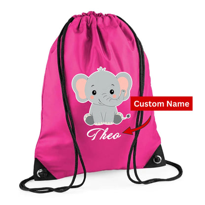 Giraffe Kids String Bag with Custom Name Personalised String Bag