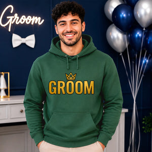 Gold Crown Groom Wedding Unisex Hoodie