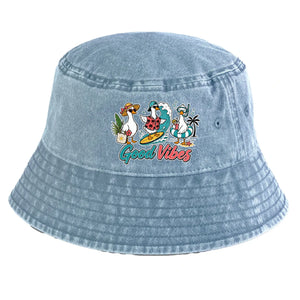 Good Vibes Ducks Vintage Beach Summer Adult Hat