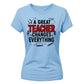 Great Changes Everything Thank You Teacher Ladies Fit T-Shirt