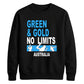 Green and Gold No Limits Women Cricket Sweatshirt - T20 Womens World Cup Sweatshirt Australia