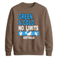 Green and Gold No Limits Women Cricket Sweatshirt - T20 Womens World Cup Sweatshirt Australia