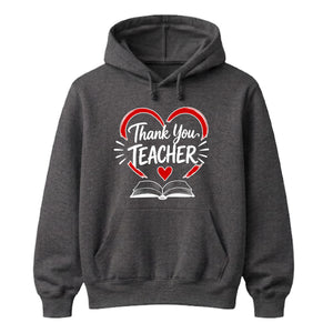 Heart Book Thank You Teacher Unisex Hoodie