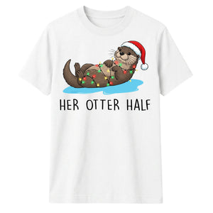 Her Otter Half Christmas Lights Graphic Unisex T-Shirt