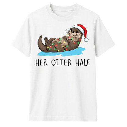 Her Otter Half Christmas Lights Graphic Unisex T-Shirt