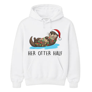 Her Otter Half Cute Couples Christmas Unisex Hoodie