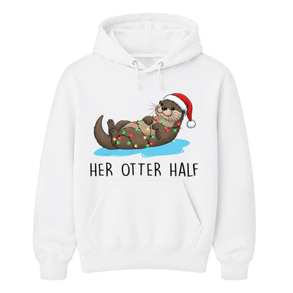 Her Otter Half Cute Couples Christmas Unisex Hoodie