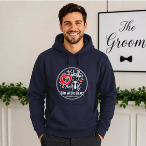Him and His Heart Wedding Groom Unisex Hoodie
