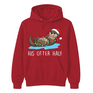 His Otter Half Cute Couples Christmas Unisex Hoodie