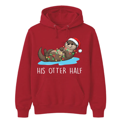 His Otter Half Cute Couples Christmas Unisex Hoodie