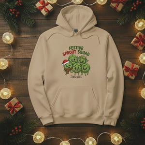 Festive Sprout Squad Christmas Hoodie