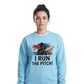 I Run The Pitch Women Cricket Printed Unisex Sweatshirt - T20 Womens World Cup