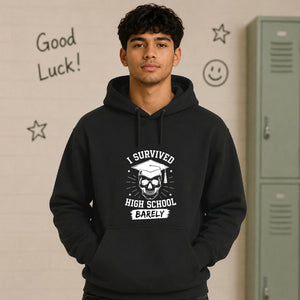 I Survived Barely School Leavers Unisex Hoodie