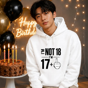 Funny Birthday Unisex Hoodie Not 18 I'm 17+