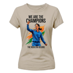 India T20 Women's World Cup India Champions Women Cricket Printed Ladies Fit T-Shirt