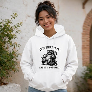 It Is What It Is Raccoon Funny Slogan Unisex Hoodie