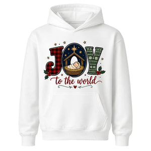 Joy To The World Nativity Christmas Kids Hoodie