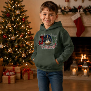 Joy To The World Nativity Christmas Kids Hoodie
