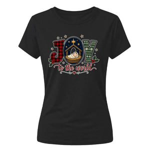 Joy To The World Nativity Christmas Ladies T-Shirt