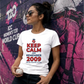 Keep Calm 2009 Women's Cricket Printed Ladies Fit T-Shirt - England Cricket 2026 Tee Shirt