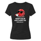 Keep Calm and Carry On Women's Cricket Printed Ladies Fit T-Shirt - England Cricket World Cup 2026
