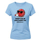Keep Calm and Carry On Women's Cricket Printed Ladies Fit T-Shirt - England Cricket World Cup 2026