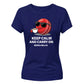 Keep Calm and Carry On Women's Cricket Printed Ladies Fit T-Shirt - England Cricket World Cup 2026