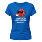 Keep Calm and Carry On Women's Cricket Printed Ladies Fit T-Shirt - England Cricket World Cup 2026