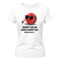 Keep Calm and Carry On Women's Cricket Printed Ladies Fit T-Shirt - England Cricket World Cup 2026