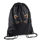 Kids String Bag Black Cat Face Design