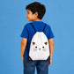 Kids String Bag Black Cat Face Design