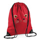 Kids String Bag Black Cat Face Design