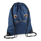 Kids String Bag Black Cat Face Design
