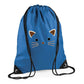 Kids String Bag Black Cat Face Design