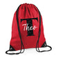 Kids String Bag with Custom Initial & Name