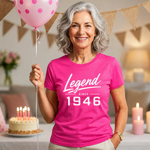 Legend Since 1946 Vintage 80th Birthday Ladies Fit-TShirt