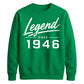 Legend Since 1946 Vintage 80th Birthday Unisex Sweatshirt