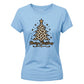Leopard Print Graphic Tree Christmas Ladies T-Shirt