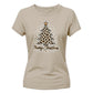 Leopard Print Graphic Tree Christmas Ladies T-Shirt