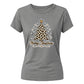 Leopard Print Graphic Tree Christmas Ladies T-Shirt